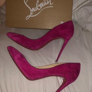 Christian Louboutin Pink Suede Pigalle Follies